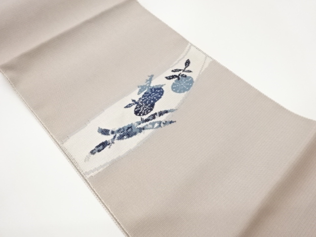 JAPANESE KIMONO / LOTUS ROOT / FRUIT PATTERN WEAVING NAGOYA OBI